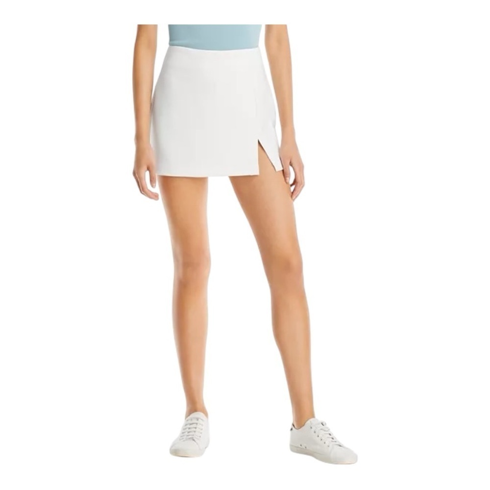 White Mini Skirt with Side Slit